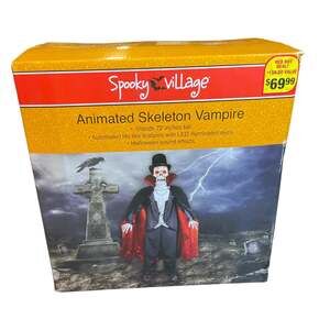72" Spooky Village Animated Skeleton Vampire Halloween Decoration CVS Rare Vtg